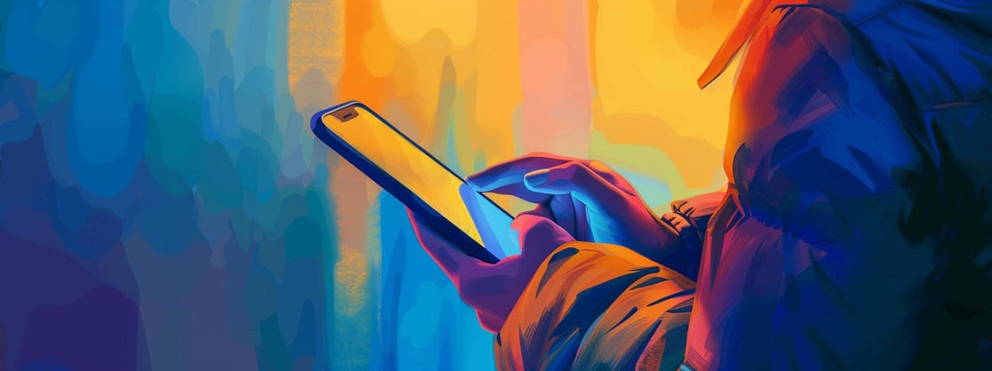 Hero-_Blue_palette_Golden_hour_Person_typing_on_a_phone-2