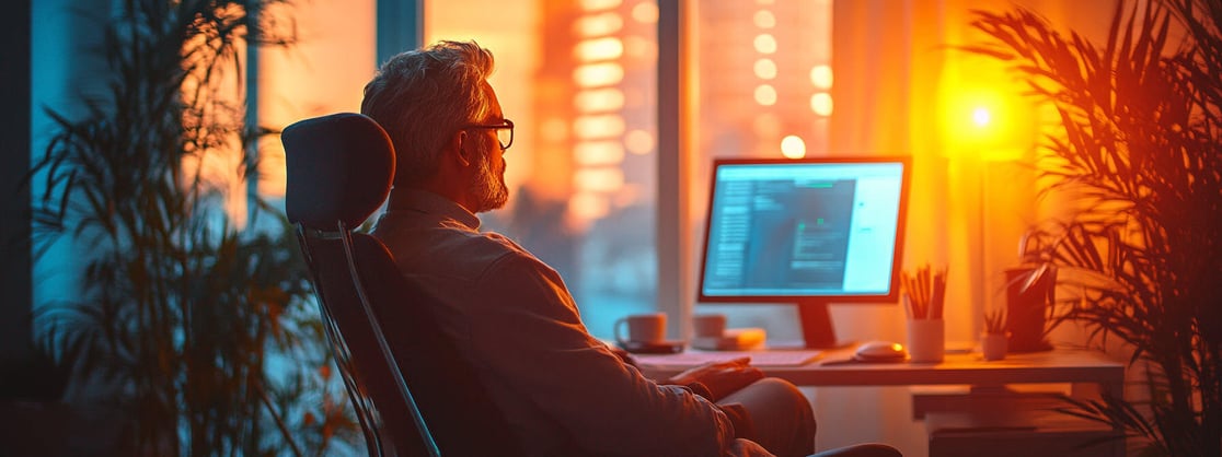 Hero - using ai for work - man in office 1